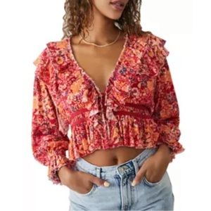 FREE PEOPLE Rudi ruffled crop